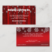 レッドホリデークリスマススノーフレーク照明会社 名刺 (正面/裏面)