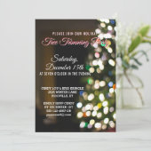 レッドホリデークリスマスツリートリミングパーティー招待状 招待状 (スタンド正面)