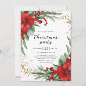 レッドホリデーグリーンリークリスマスパーティー 招待状 (正面)