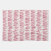 レッドホリデーシダプリントオンキッチンタオル キッチンタオル (横)