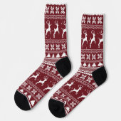 レッドホリデートラのクリスマスセーター柄 ソックス (左)