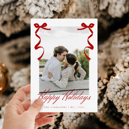 レッドホリデーハンドドローお洒落ド弓 シーズンカード