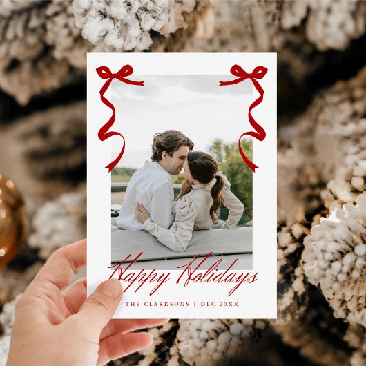 レッドホリデーハンドドローお洒落ド弓 シーズンカード