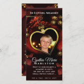 レッドホリデーハート4x8フォト悔やみや弔慰ありがとう サンキューカード (正面/裏面)