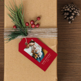 レッドホリデーフォトギフトラベル ギフトタグ