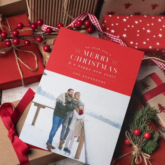 レッドホリデープライド写真クリスマスカード シーズンカード