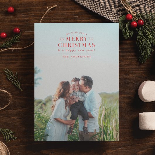 レッドホリデープライド写真クリスマスカード シーズンカード