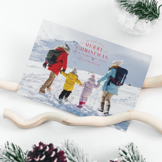 レッドホリデープライド写真クリスマスカード シーズンカード
