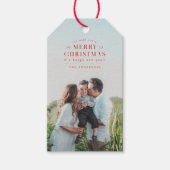 レッドホリデープライド写真クリスマス ギフトタグ (正面)