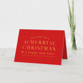 レッドホリデープライド写真フォイルクリスマスカード 箔シーズンカード (正面)