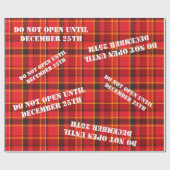 レッドホリデープレイドカスタムステンシルグリーティング ラッピングペーパー (フラット)