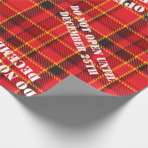 レッドホリデープレイドカスタムステンシルグリーティング