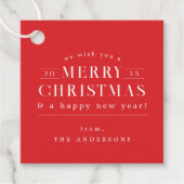 レッドホリデープレイドクリスマス フェイバータグ (正面)