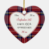 レッドホリデープレイド60thまたは任意の記念日オーナメント セラミックオーナメント (裏面)