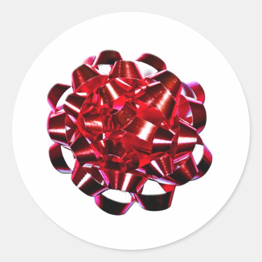 レッドホリデーボウクリスマスシーズン封筒用シール ラウンドシール (正面)