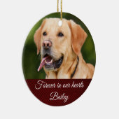 レッドホリデーメモリアルペットドッグカスタマイズ セラミックオーナメント (右)