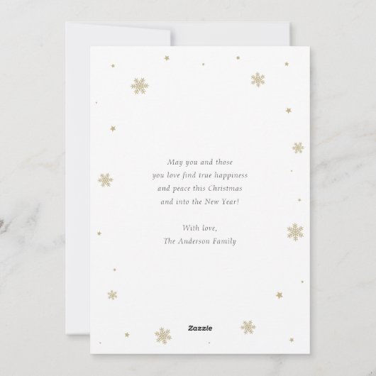 レッドホリデーメリークリスマスプレゼントフォトカード シーズンカード (裏面)