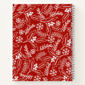 レッドホリデーレシピブックパターンフローラ ノートブック (裏面)