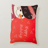 レッドホリデー雪だるまアクセント アクセントクッション (裏面(縦))