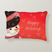 レッドホリデー雪だるまアクセント アクセントクッション (裏面)