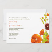 レッドホリホックスエレガントな結婚式 招待状 (裏面)