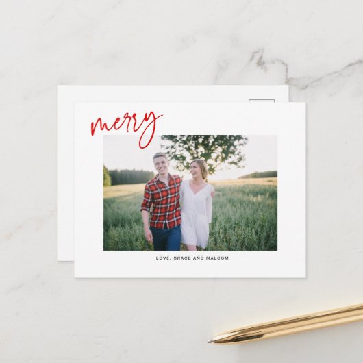 レッドホリメリーデーハンドハ書グ ポストカード (正面/裏面インサイチュ)