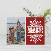 レッドホリーすてきクリスマス |ホリデーフォトカード シーズンカード (スタンド正面)