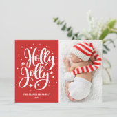 レッドホリーすてきハンドレタリングベビー写真 シーズンカード (スタンド正面)