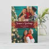 レッドホリーベリーの季節の挨拶2写真 シーズンカード (スタンド正面)