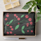 レッドホリーベリークラシックズホリデーパターン 薄葉紙 (ギフト)