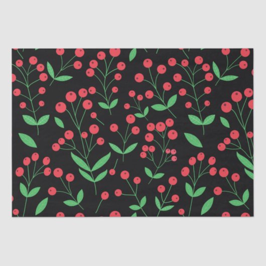 レッドホリーベリークラシックズホリデーパターン 薄葉紙 (正面)