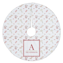 レッドホリーベリークリスマスツリースカート フリース ツリースカート