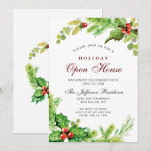 レッドホリーベリークリスマスホリデーオープンハウス 招待状 (正面/裏面)