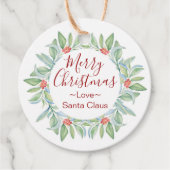 レッドホリーベリークリスマスメッセージカード フェイバータグ (正面)