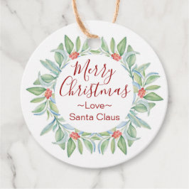 レッドホリーベリークリスマスメッセージカード フェイバータグ