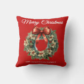 レッドホリーベリークリスマスリース クッション (裏面)