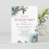 レッドホリーベリークリスマス企業のホリデーパーティー 招待状 (スタンド正面)