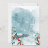 レッドホリーベリークリスマス企業のホリデーパーティー 招待状 (裏面)