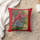 レッドホリーベリークリスマス クッション (ブランケット)