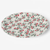 レッドホリーベリーグリーンミストレ離れトー ペーパープレート (アングル)