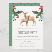 レッドホリーベリーディアデュオ企業のクリスマスパーティー シーズンカード (正面/裏面)