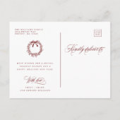 レッドホリーベリーブーケロマンチックなメリークリスマス ポストカード (裏面)