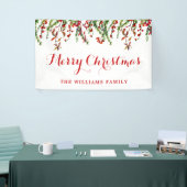 レッドホリーベリーリースウォーターカラークリスマスパーティー 横断幕 (トレードショー)