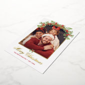 レッドホリーベリー アーチド フォト 箔シーズンカード (回転した状態)