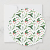 レッドホリー離れズクリスマスファミリーフォトホリデー 招待状 (裏面)