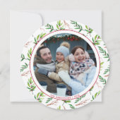 レッドホリー離れズクリスマスファミリーフォトホリデー 招待状 (正面)