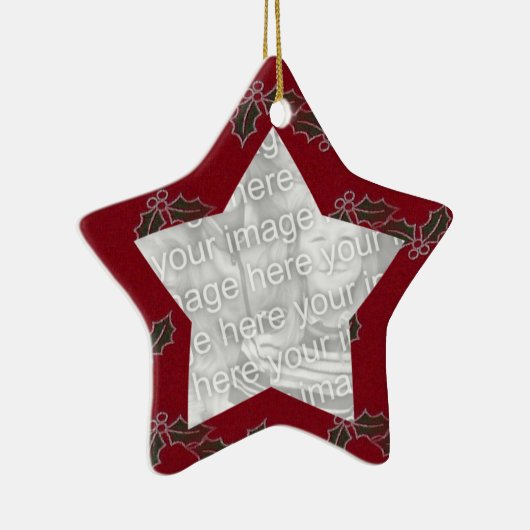 レッドホリ感じークリスマス写真フレームオーナメント セラミックオーナメント (右)