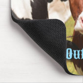 レッドホルスタイン乳牛のクローズアップ顔 マウスパッド (コーナー)