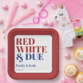レッドホワイトとデュー4th 7月USA国旗の赤ちゃんシャワー ペーパープレート (パーティー)