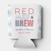 レッドホワイトとブリューカップルのシャワーのお気に入りクーラーボックス 缶クーラー (裏面)